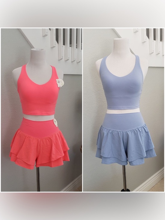 aerie Pants - Women's Active Two-Piece Set - Pink & Light Blue